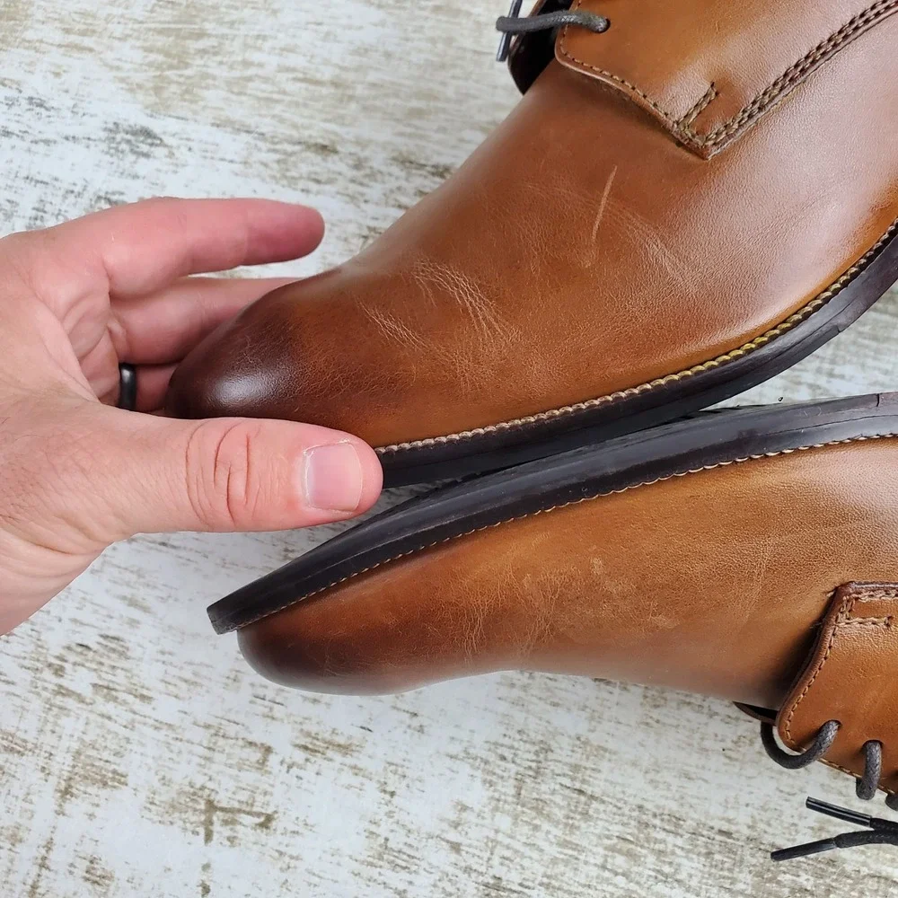 Cole Haan Benton Mens Oxford Shoes Sz 9 M Dark Brown Leather Lace Up Plain Toe